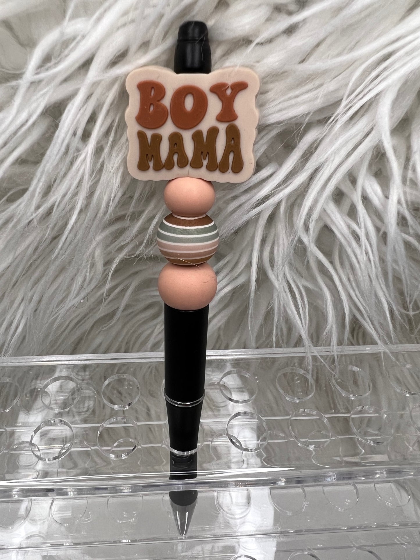 BOY MAMA - Silicone Focal - Beaded Pen - Black Ink