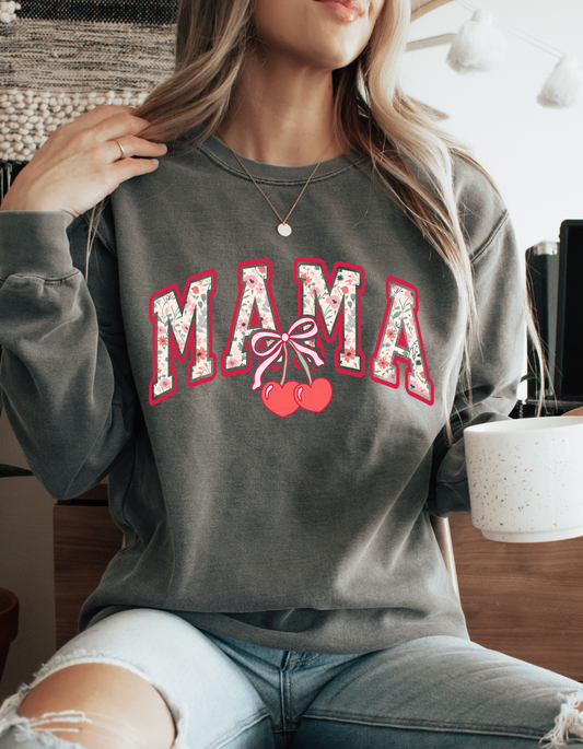 MAMA - Cherries - Trendy - Clear Film - Screen Print T-Shirt Transfer