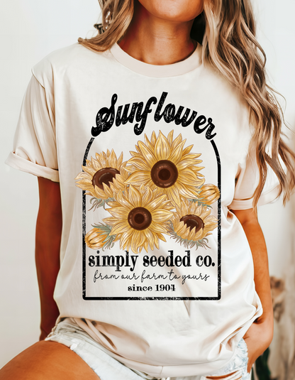 SImply Seeded - Sunflower - Clear Film Screen Print T-Shirt Transfer