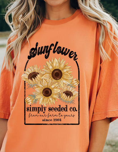 SImply Seeded - Sunflower - Clear Film Screen Print T-Shirt Transfer