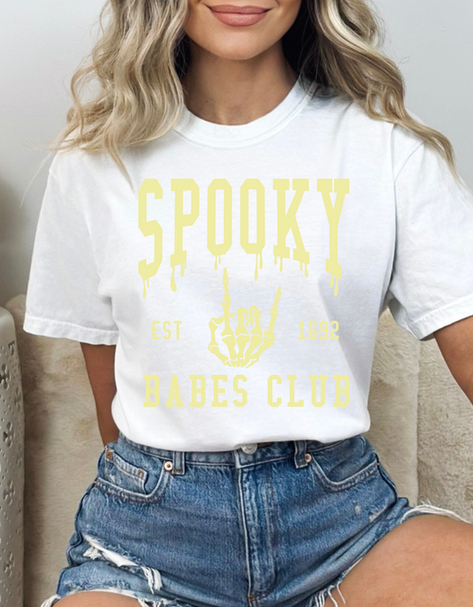 Spooky Babes Club - Yellow Plastisol Ink - Screen Print T-Shirt Transfer