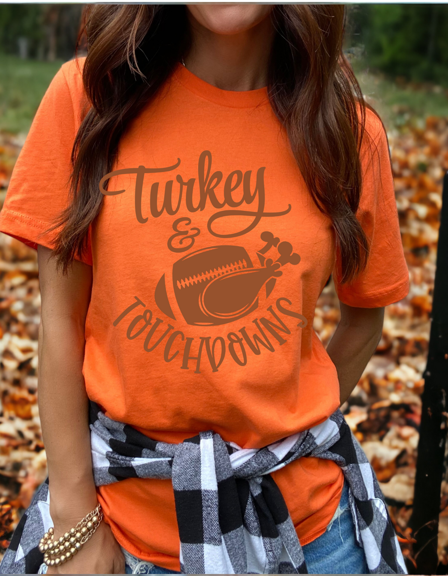 Turkeys & Touchdowns - Doe Brown Plastisol Ink Screen Print T-Shirt Transfer