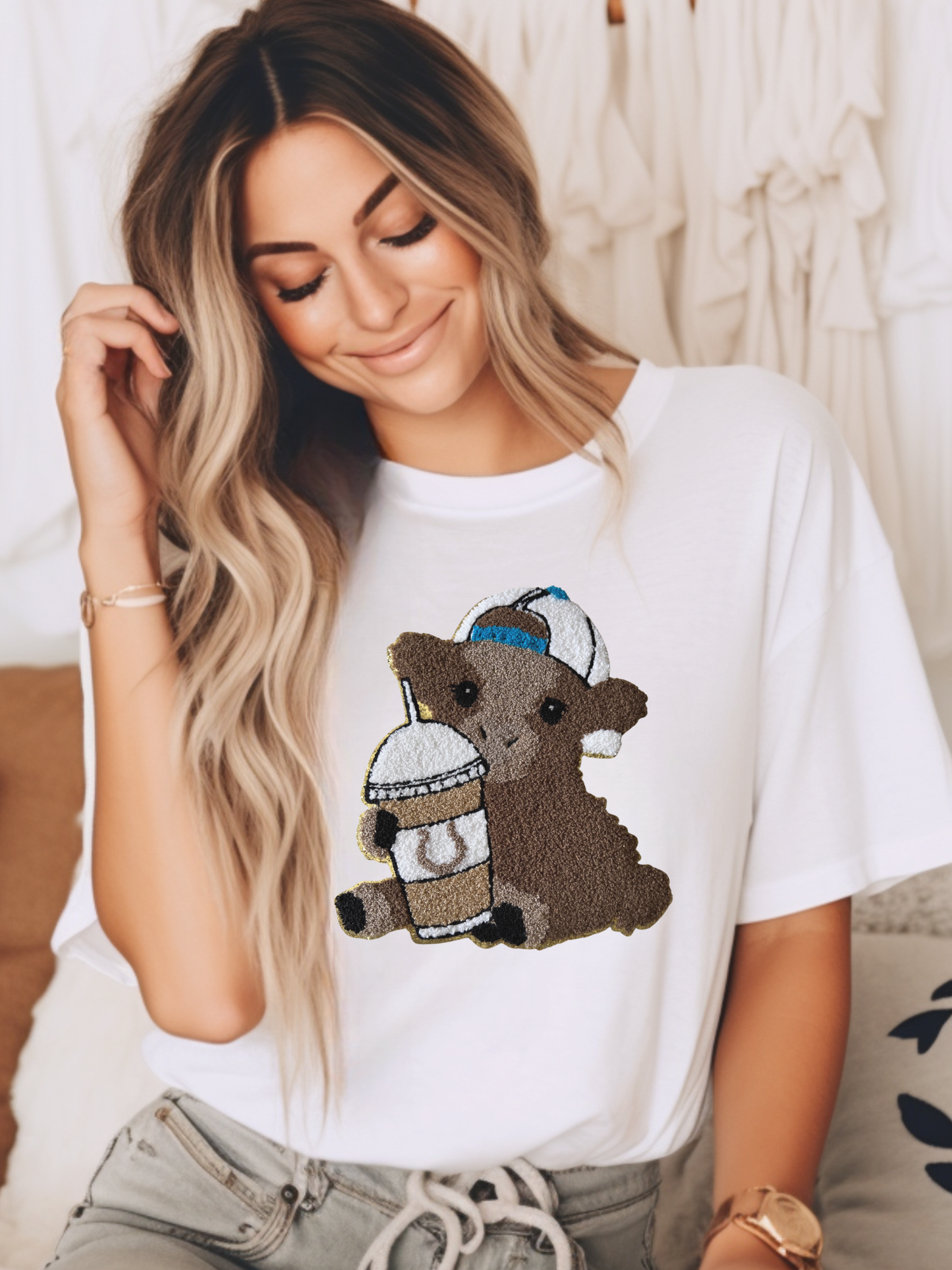 Highland Cow - Iced Coffee - Baseball Cap - Chenille Patch - T-Shirt Transfer