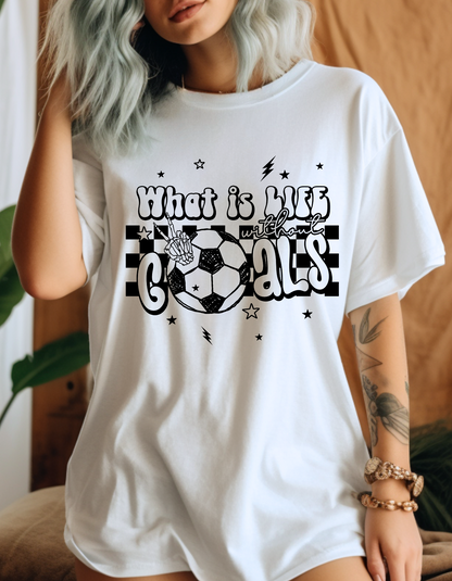 Goals - Soccer - Sports - Black Plastisol Ink - Screen Print T-Shirt Transfer