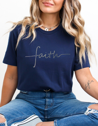 FAITH - Crystal AB Rhinestone T-Shirt Transfer