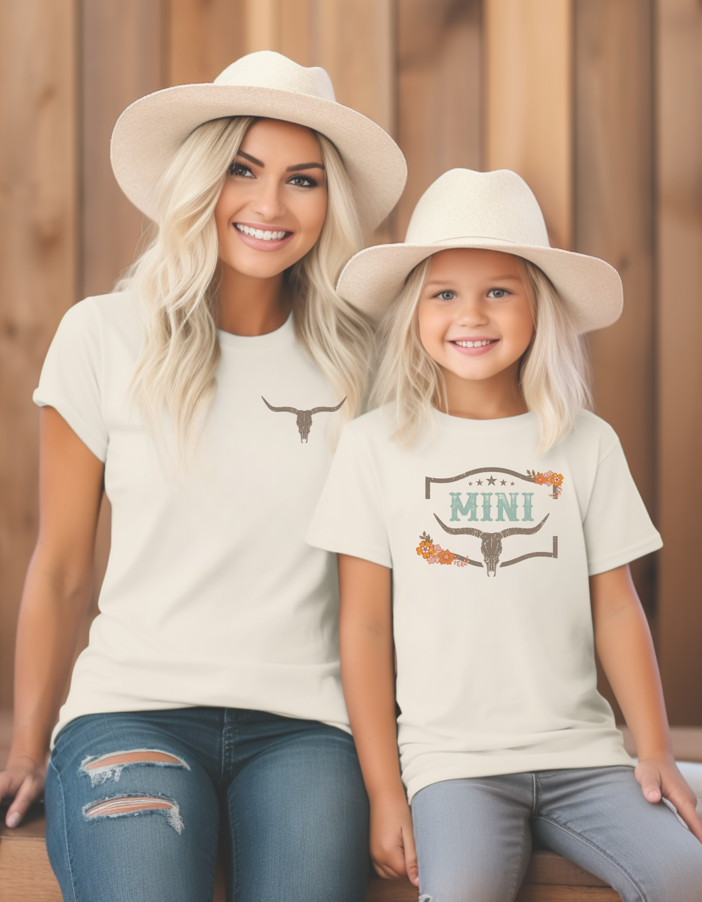 Skull Mini - Mommy & Me - Country Style - Clear Film T-Shirt Transfer